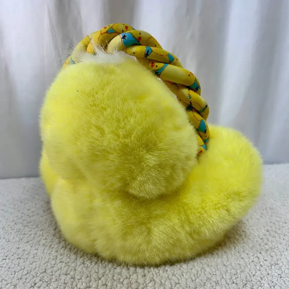 Plush Yellow Chick Easter Basket VTG Kids of America
